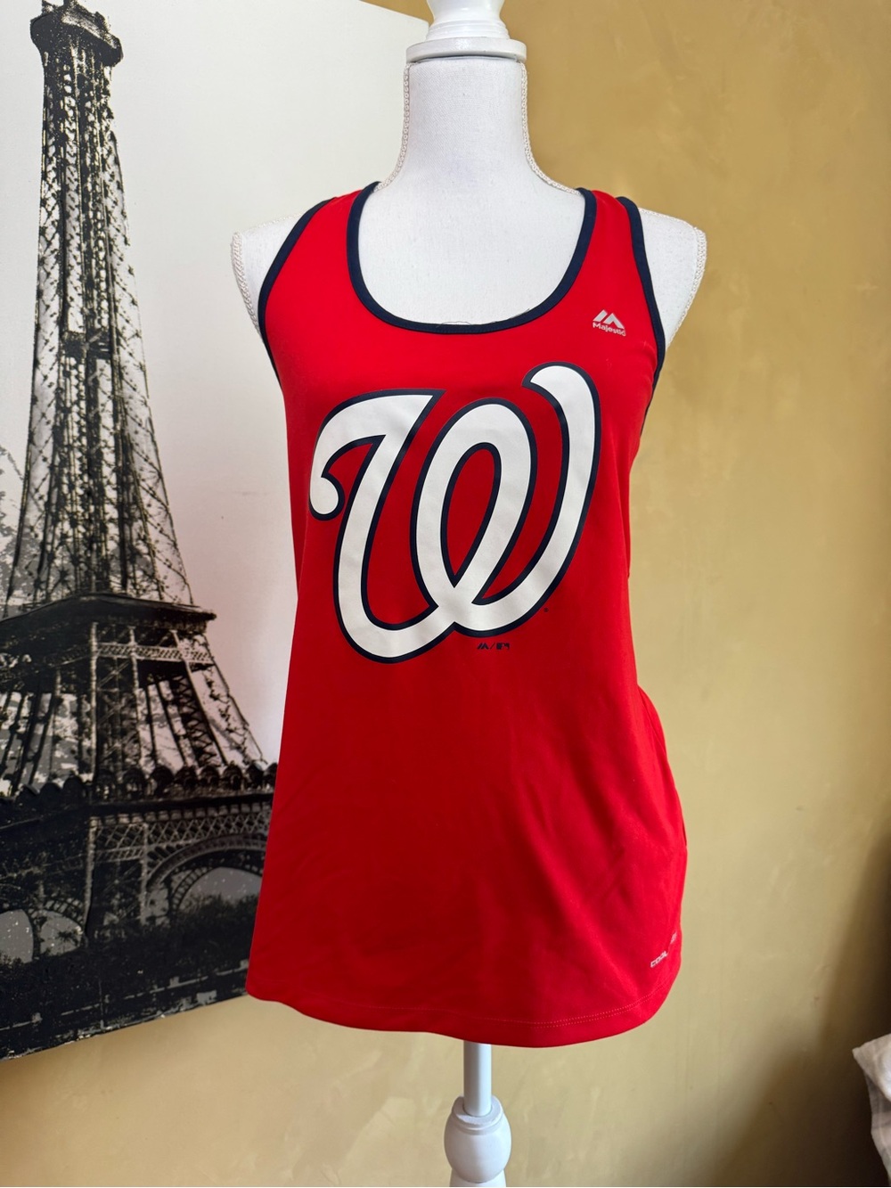 Majestic Red Washington Nationals Women's Tank with Navy Trim